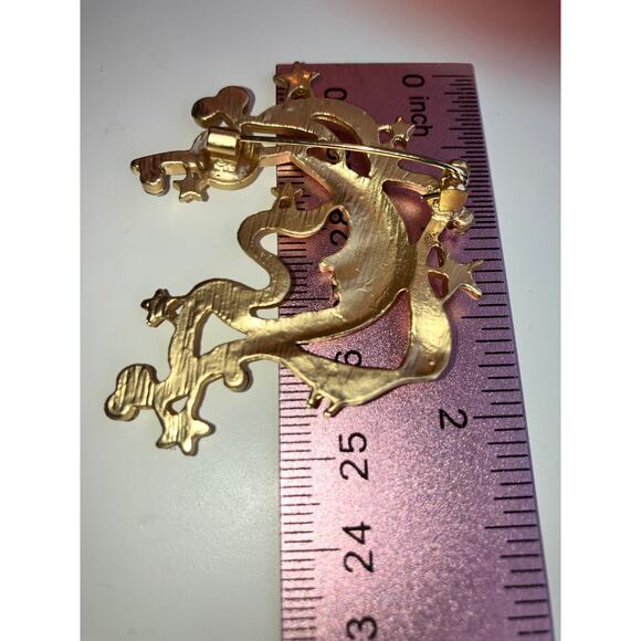 NWOT! Moon Jupiter Stars Gold-Tone 2.25" Brooch! - Picture 8 of 8